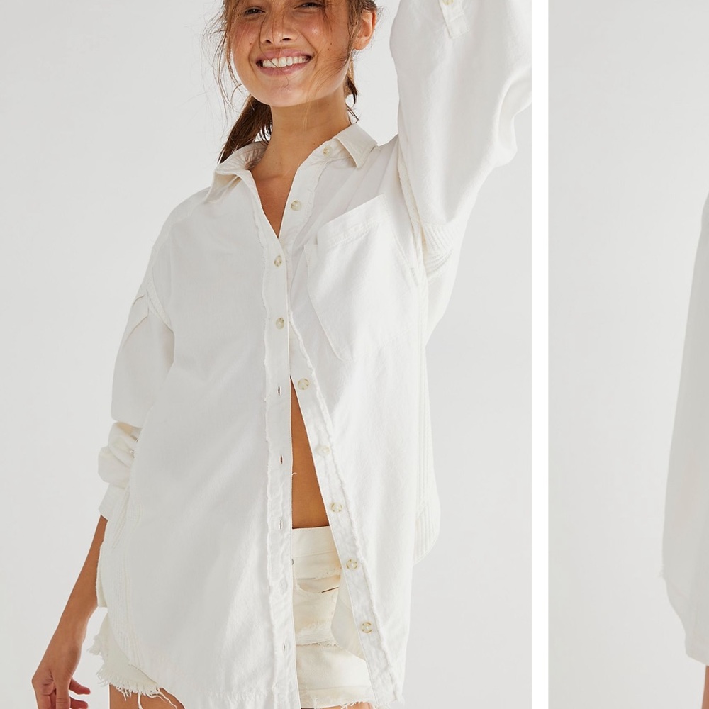 FREE PEOPLE COOL & CLEAN BUTTON DOWN